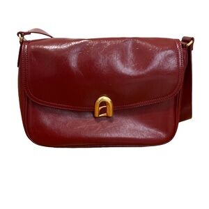 La Festin Elegant Cherry Red Leather Shoulder Bag NWOT